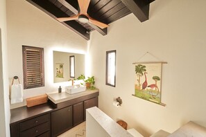 Hair dryer, towels
