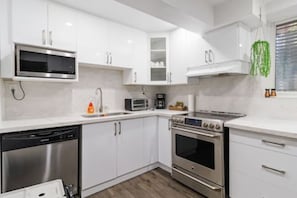 Microwave, oven, stovetop, dishwasher