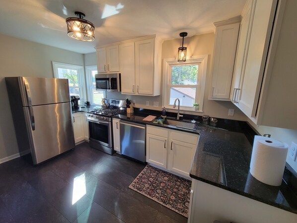 Microwave, oven, stovetop, dishwasher