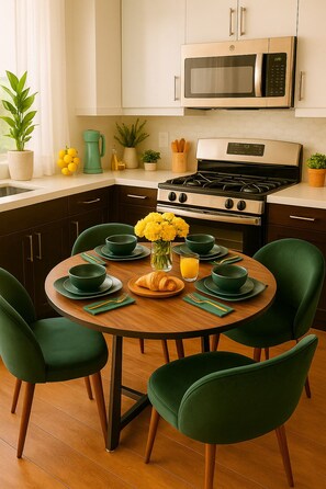 Microwave, oven, stovetop, dishwasher