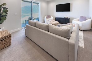Smart TV, fireplace, video games