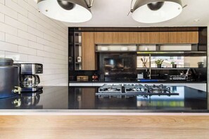 Fridge, coffee/tea maker, cookware/dishes/utensils - Family Rooftop & Private Pool Property (Zapopan)