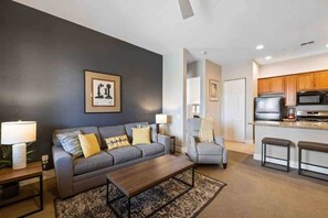 TV, fireplace, offices