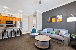 TV, fireplace, offices