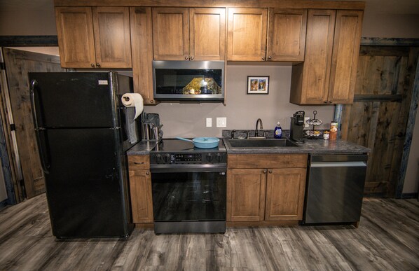 Microwave, oven, stovetop, dishwasher