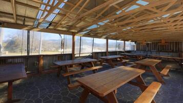 Outdoor banquet area