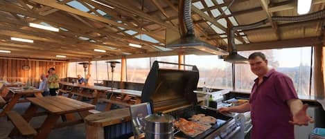 Outdoor banquet area