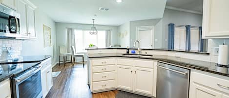 Microwave, oven, stovetop, dishwasher