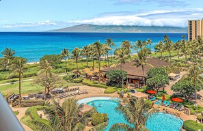 A heated pool - Maui Resort Rentals: Hokulani 605 – Premier 6th-Floor Oceanview Penthouse | Closest 2BR Column to the Ocean! (Lahaina)