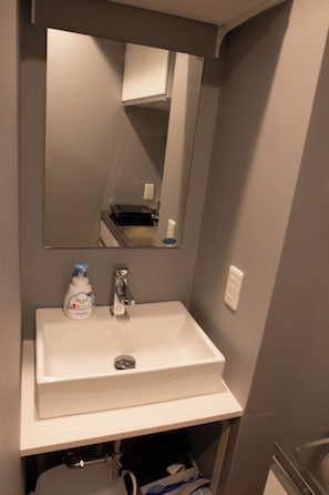 Appartement | Salle de bain | Douche, sèche-cheveux, serviettes fournies, shampoing