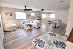 Smart TV, fireplace, video games