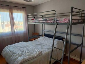 Apartment | 2 bedrooms, iron/ironing board, bed sheets - Valras-plage Family Getaway: Beach, Balcony & Parking! (Valras-Plage)