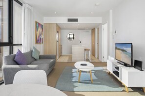 Deluxe Apartment, Air conditioning, Ocean View | Living area - Beaches Broadbeach 906 (Broadbeach)