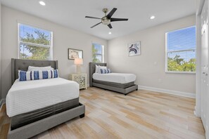 3 bedrooms, iron/ironing board, travel cot, WiFi