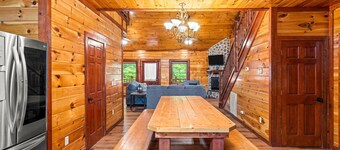 Huge 6BR Cabin! Heated Pool | Hot Tub | Movie Room