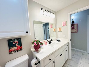 Hair dryer, towels