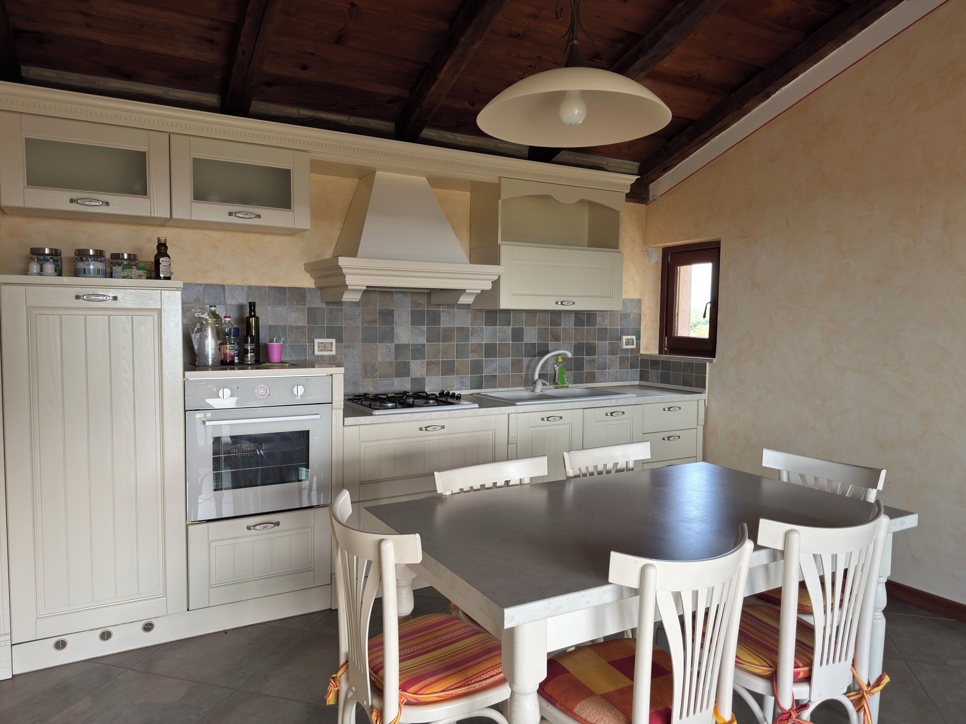 Classic Apartment, Sea View | Private kitchen | Fridge, microwave, oven, highchair