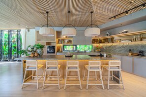 Luxury Villa, Pool View | Private kitchen