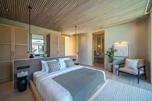 Villa luxueuse, vue sur la piscine | Coffre-fort, bureau, espace de travail pour ordinateurs portables