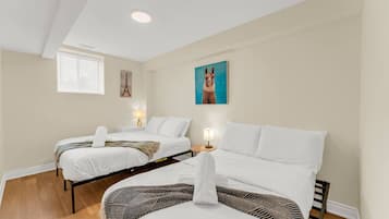 4 bedrooms, iron/ironing board, travel cot, WiFi