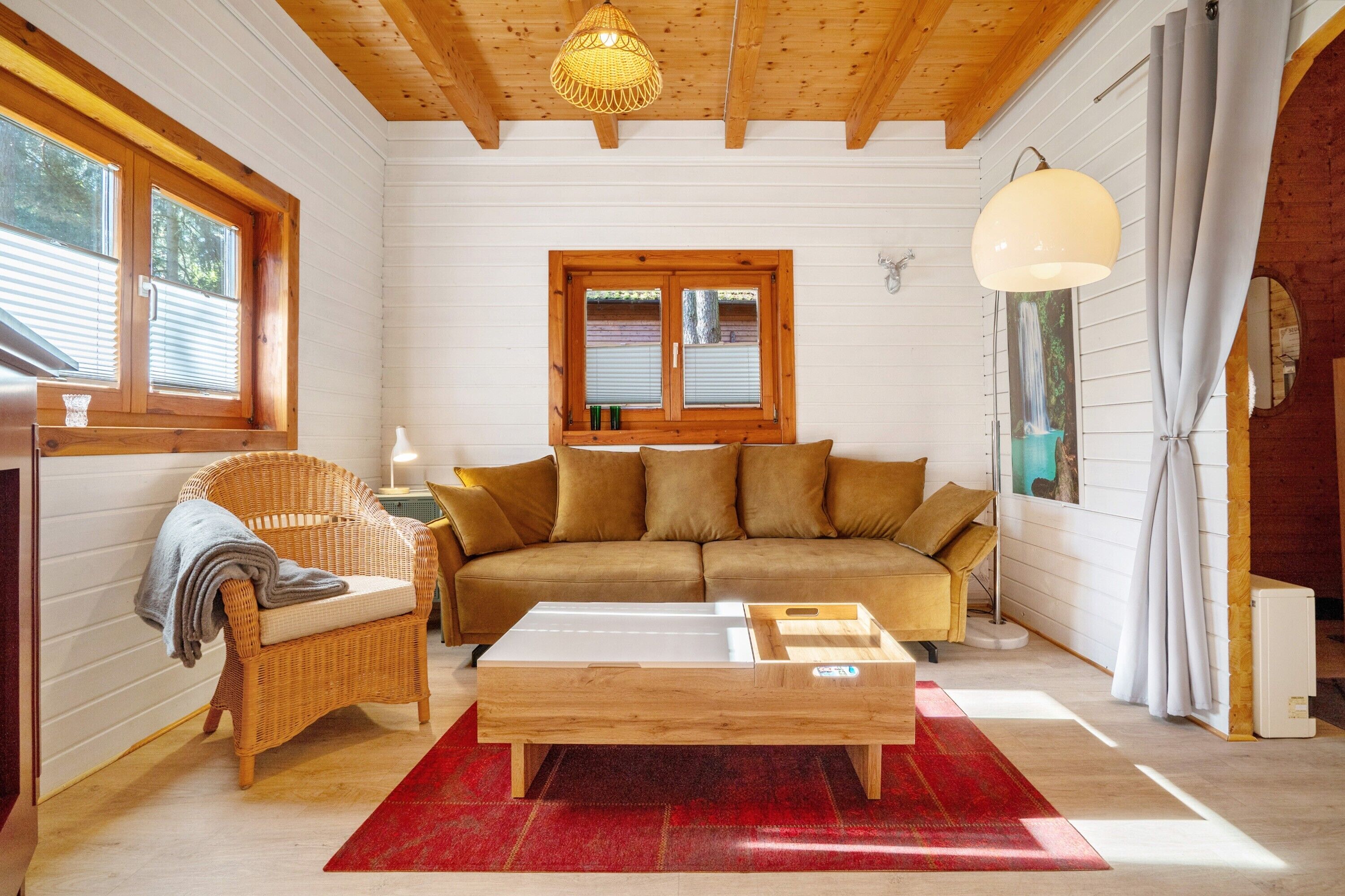 Télévision, cheminée, chaîne hi-fi