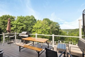 Outdoor dining - Riverview Retreat - Pool, Hot Tub, and Mtn Views! (Harpers Ferry)