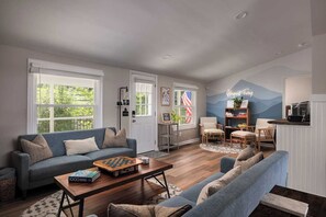 TV, fireplace - Riverview Retreat - Pool, Hot Tub, and Mtn Views! (Harpers Ferry)