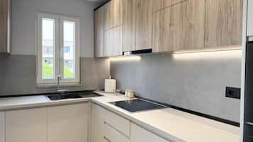 Apartamento Confort, balcón, vistas a la ciudad | Cocina privada