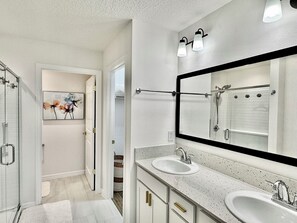 Hair dryer, towels, toilet paper