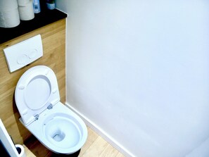 Serviettes fournies, savon, papier de toilette