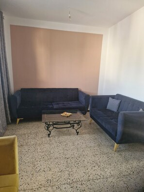 Living area - Spacious, pleasant blue apartment with large balcom, tunis ibn cina (Tunis)