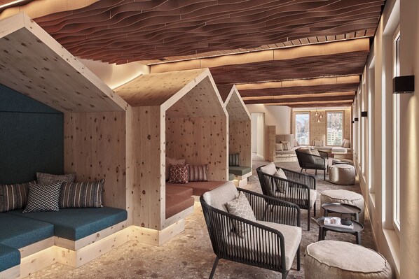 Sauna, hot tub, steam room, body treatments, body wraps