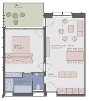 Suíte, 1 quarto | Cofres nos quartos, escrivaninha, espaço de trabalho para notebook