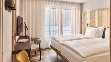 In-room safe, desk, laptop workspace, soundproofing