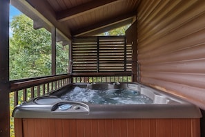 Cabin, 2 Bedrooms | Outdoor spa tub