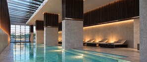 Level 9 leisure deck: indoor lap pool, spa, sauna and steam room—ideal after a long day of Melbourne adventures. Remember to take the keys to access these areas.
