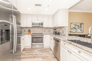 Microwave, dishwasher, coffee/tea maker, toaster