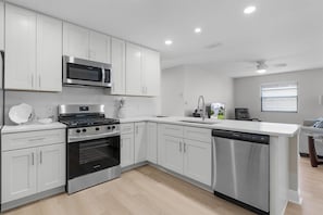 Microwave, oven, stovetop, dishwasher