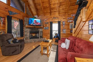 TV, fireplace, DVD player