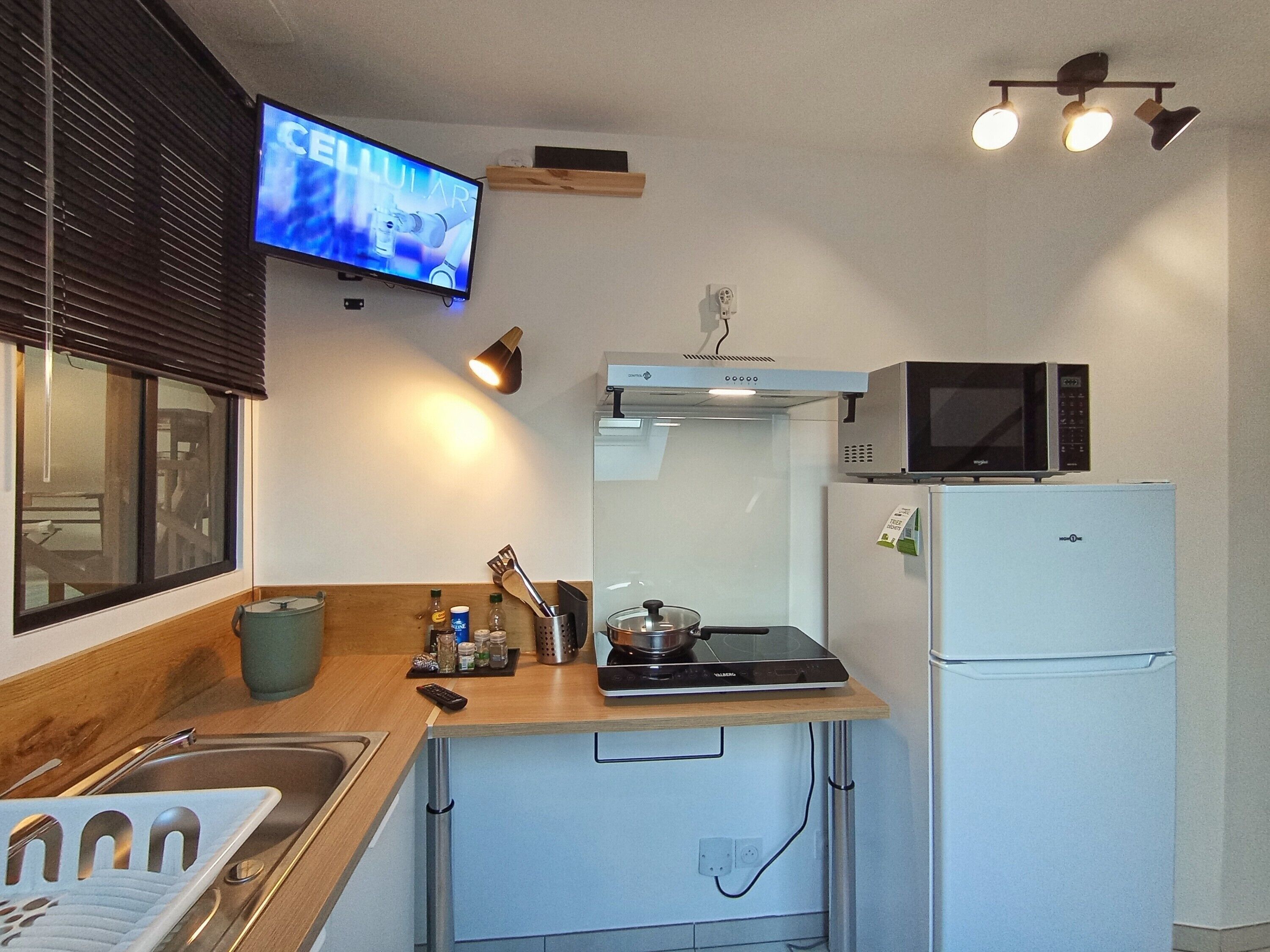 Kühlschrank, Mikrowelle, Ofen, Herdplatte