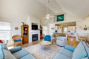 Smart TV, chimenea y futbolito 