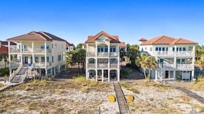 Exterior - A Sandcastle: Beachfront home, Sunset Beach, Pet-Friendly, Hot Tub, Comm. Pool (St. George Island)