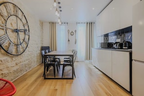 Apartment | Private kitchen | Fridge, microwave, stovetop, coffee/tea maker
