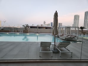 Outdoor pool, a heated pool