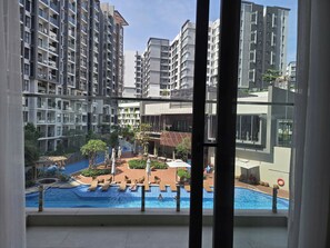 Apartemen Deluks, 3 kamar tidur, pemandangan kota | Balkon