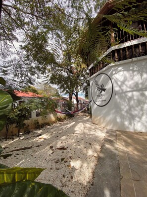 A pathway leading to a building with a sign indicating 'TODAHS Bed & Breakfast.' - Casa Todah B&B (Liberia)