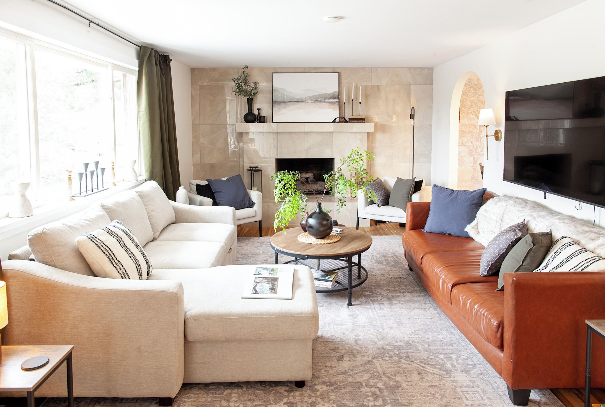 Smart-tv en een open haard