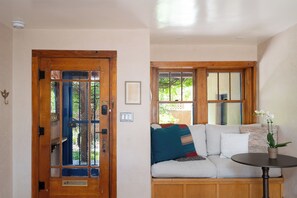 TV, fireplace - Luxury Historic Home • Gardens • Walk to Town • Hot Tub (Santa Fe)