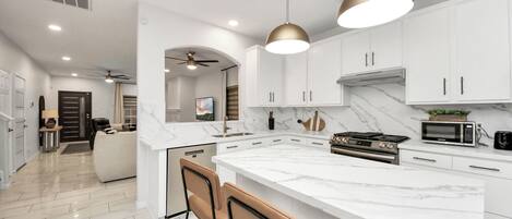 Microwave, stovetop, dishwasher