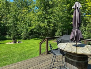 Terrace/patio - Cozy Woodside Cabins w/ Hot Tub, Private Deck & Scenic Trails in Wine Country (Madison)